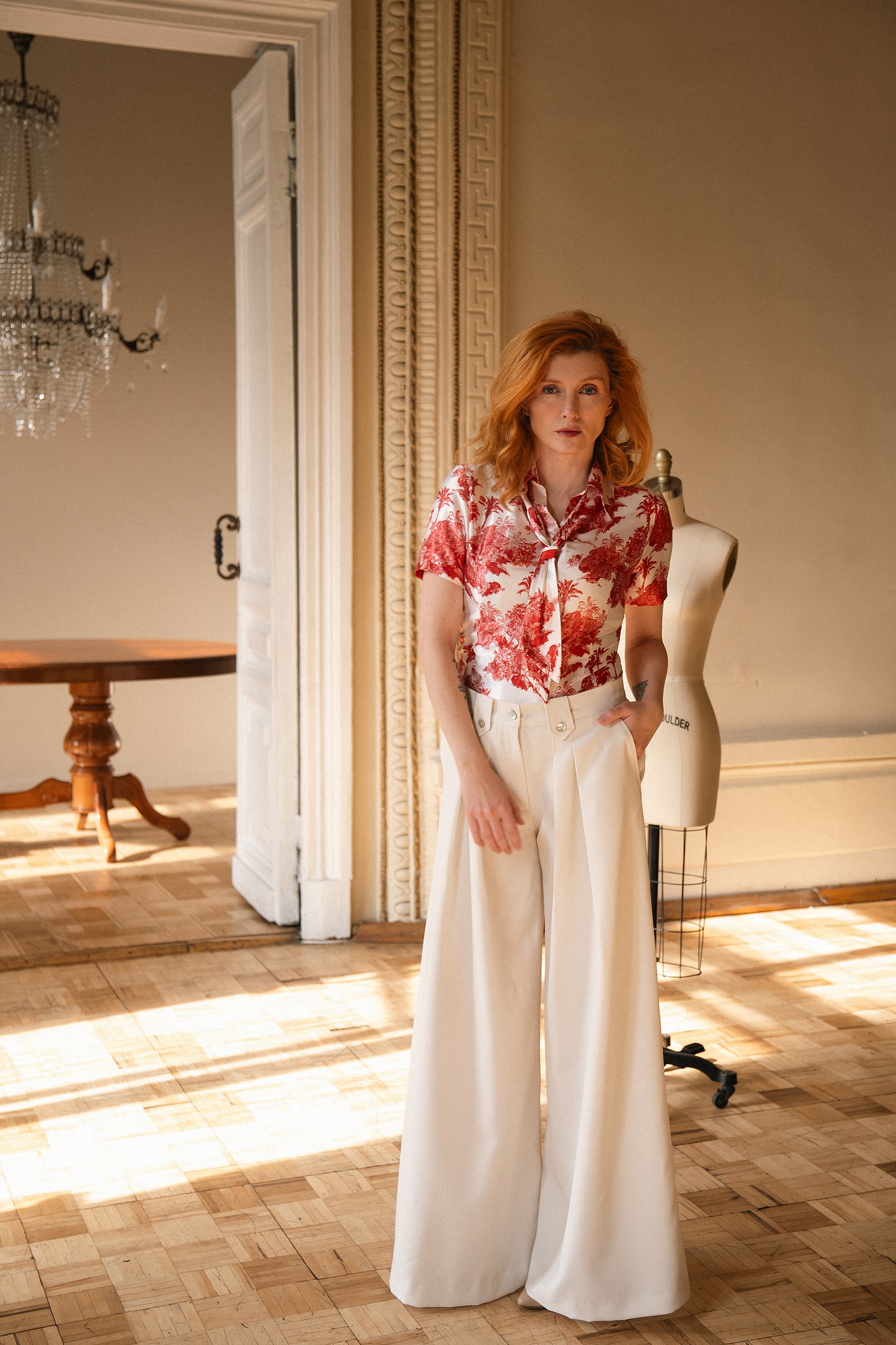 картинка Блузка «Морская»  от дизайнерского ателье «Ситцевый остров»